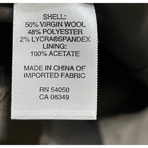 Jones New York Jacket Taupe Button Front Size 14 Stretch Wool Blend Blazer - Picture 6 of 7